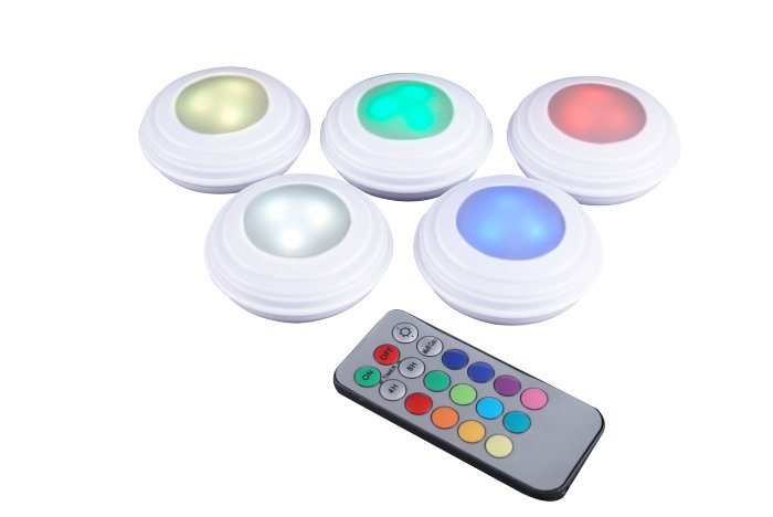 LED-spotsett m. timer og fargeinnstilling - 5 stk.
